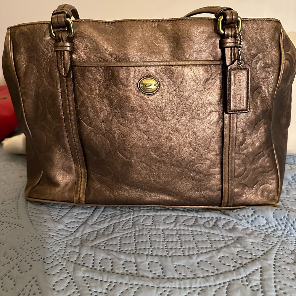 Coach Metallic‎ Bronze Shoulder Bag